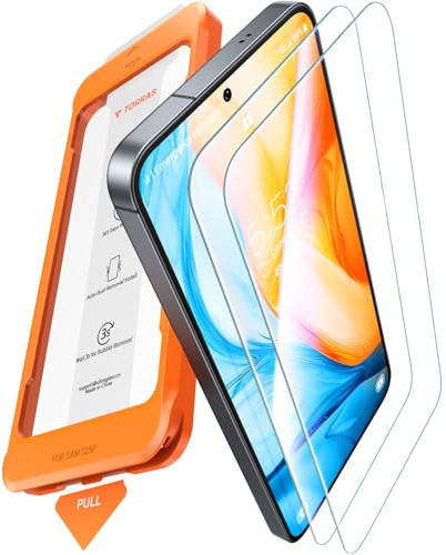 TORRAS für Samsung Galaxy S25 Plus für Panzerglas TOP 9H+ Schutz, 2 Stück | Full Screen Schutzfolie für Samsung Galaxy S25 Plus, TOP Bruchsicherheit, Anti-Fingerabdruck, Auto-Installation