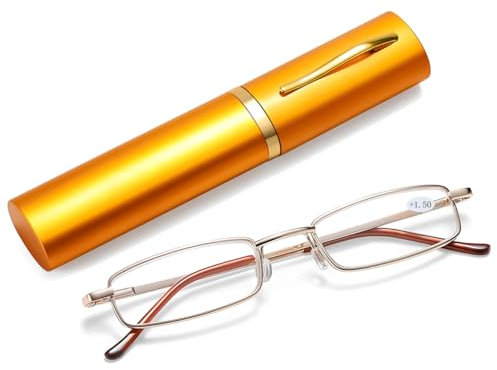 SEMINISMAR Lesebrille, Lesehilfe Unisex, Gold, +1.5 Dioptrien