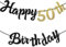 Ouligay 50. Geburtstag Girlande, 50 Geburtstag Deko Schwarz Gold Banner Geburtstagsgirlande 50 Jahre Frau Mann Deko 50 Geburtstag Happy Birthday Girlande Frauen Männer