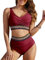 FemiChic Costume Piscina Donna Due Pezzi a Vita Alta Bikini Mare Costumi da Bagno Curvy Eleganti Push Up Imbottito Reggiseno Top Vintage Swimsuit Spiaggia(Borgogna,L)