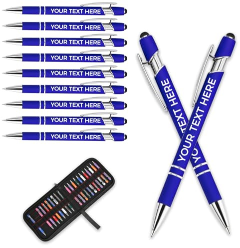 Aappping Kugelschreiber Personalisiert Mit Gravur,Personalisierter Kugelschreiber Set,Personalisierte Kugelschreiber Mit Touchpen,Kugelschreiber Hochwertig Mit Gravur(Königsblau,100 stück)