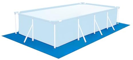 Tapis de sol carré 200 x 300/250 x 340/250 x 450/300 x 500 cm, pour piscines hors-sol, en polyéthylène double bleu, bleu