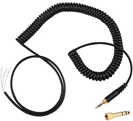 Cocoarm Federdraht-Audiokabel für DT 770/770PRO/990/990PRO Kopfhörer, Ersatzkabel, Schwarz, Langlebig