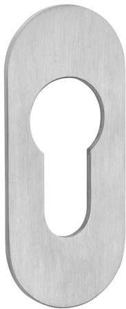 SOTECH Kleberosetten oval 65 x 28 x 2 mm Edelstahl Satin mit 3M-VHB-Klebepad ohne Bohren montierbar für Schlösser mit Profilzylinder in Möbel und Türen