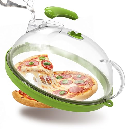 Microwave Splatter Cover with Water Steamer, 10 Inch, Integrated Handle
