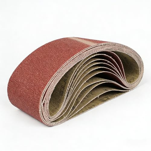 15 Pcs 75x533mm Sanding Belts, 5 Grits 80/120/150/240/400 (3 Each) Aluminium Oxide Abrasive Belt Kit for Belt Sander for Wood Metal & Derusting