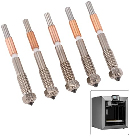 Yanmis Bimetallische Extruderdüsen, Integrierte Keramikisolierung, kein Werkzeugwechsel, 0,2 Mm, 0,4 Mm, 0,6 Mm, 0,8 Mm Düsen mit Glänzender Innenseite, für QIDI PLUS 4 3D-Drucker