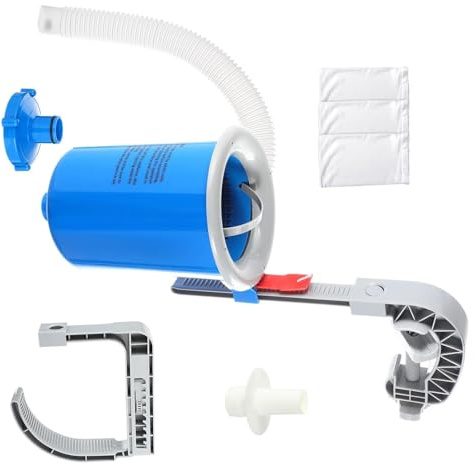 Pool-Skimmer Wandhalterung Pool Oberflächen-Skimmer mit Schlauch und Korb, verstellbar, schwimmender Poolfilter, automatische Entfernung