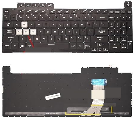 QFFOZSW US-Tastatur mit RGB-Hintergrundbeleuchtung für ROG Strix G731, G731GW, G731GV, G731GU und G731GT Laptops (Modell 661LSF00) Einfach auszutauschen