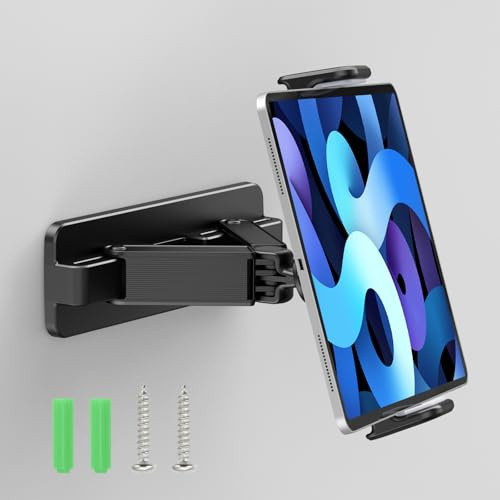 aceyoon 360° Drehbar Tablet Wandhalterung, Ausziehbar und Schwenkbar iPad Wandhalterung Mit Schrauben Tablet Halterung Wand für Handy und Geräte von 4,7–12,9 für Küche/Schlafzimmer