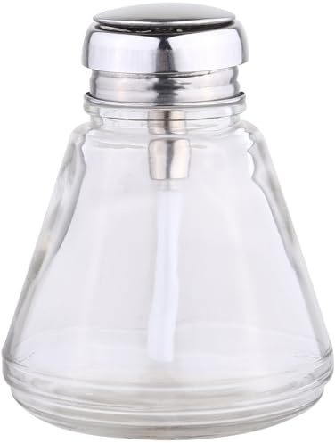 STOBAZA Bouteille à Pression Verre 220 ML Bouchon Métal et Tube Plastique, Distributeur Liquide Rechargeable Pratique pour Nettoyant et Soins Personnels, Flacon Doseur Portable pour Usage