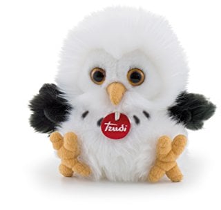 Trudi 29017 Fluffies Plüschtier Eule ca. 18 cm, Größe S, kuschliges Stofftier mit weichen Materialien, Plüschfigur mit realistischen Details, waschbar, Kuscheltier für Kinder & Babys, Weiß, ca. 14 x 18 x 16 cm