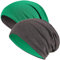 Hatstar® 2in1 Reversible Unisex Beanie | Damen und Herren Mütze | Übergangsmütze für Frühling und Sommer | SoftTouch Poly - Baumwolle | leicht & weich (dunkelgrün/dunkelgrau)