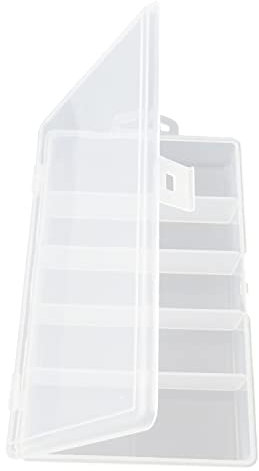 Honbay Clear Visible Plastic Fishing Tackle Accessory Box Fishing Lure Bait Hooks Storage Box Case Container Jewelry Making Findings Organizer Box Storage Container Case (M:7x4.3x1.2)