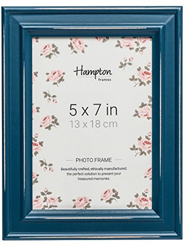 Hampton Frames PALOMA Teal Blue Shabby Chic 5x7 13x18cm Distressed Wood Photo Frame PAL301957TL