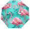 Jeansame Regenschirm mit tropischen Flamingo-Palmenblättern, Vögeln, Sommer, faltbar, kompakt, für Damen, Herren, Jungen, Mädchen