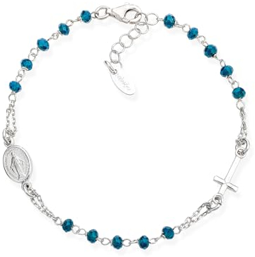 Amen Damen-Armband 925er Silber Glasstein One Size Dunkelblau, Silber 32019431