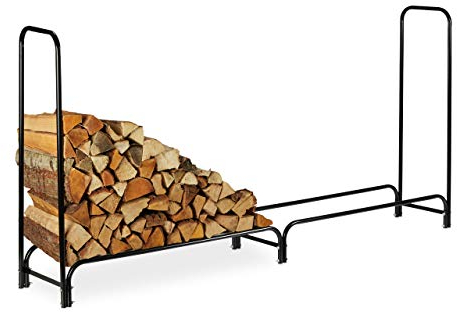 Relaxdays Kaminholzregal, extra breit, für großen Holzvorrat, Kaminholzständer, Metall, HxBxT 122 x 245 x 40 cm, schwarz