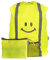 EAZY CASE Rucksack Schulranzen Regenschutz, Schutzhülle mit Reflektorstreifen, Regenüberzug, Regenschutzhülle wasserabweisend mit Reflektor und Tasche, mehr Sicherheit im Straßenverkehr, Smiley Gelb