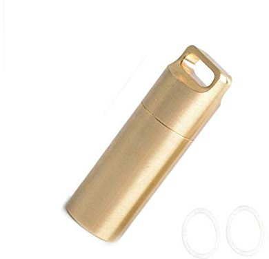 Vogueing Pillendose mit kleiner Tasche, tragbar, Metall, wasserdicht, für Outdoor-Aktivitäten, gold