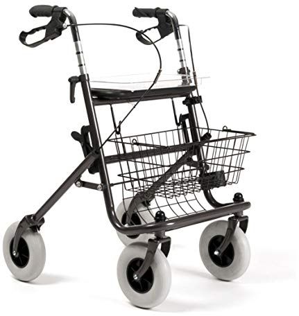 FabaCare Rollator mit Vollausstattung, Gehhilfe faltbar, Standardrollator 286 B, Gehwagen bis 120 kg