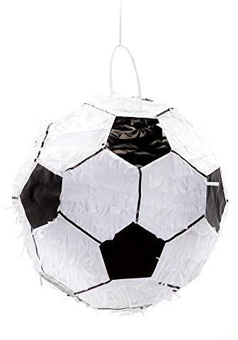 Party Factory Pinata Fußball schwarz weiß 27cm Durchmesser Partyspiele Kinder Geburtstag Deko Dekoration Geburtstagsdeko