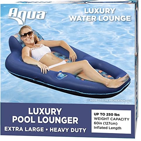 Aqua Flotador Inflable de Lujo para Piscina con reposacabezas, Respaldo y reposapiés, Flamenco de Palm Beach