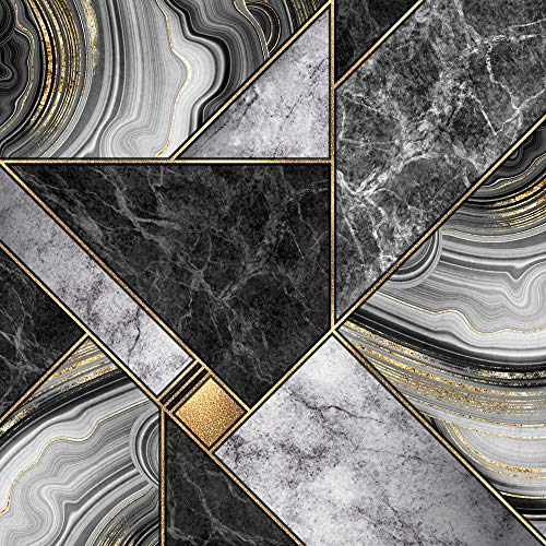 wandmotiv24 Fototapete Gold Marmor Steine, XL 350 x 245 cm - 7 Teile, Wanddeko, Wandbild, Wandtapete, Muster Stein M6163