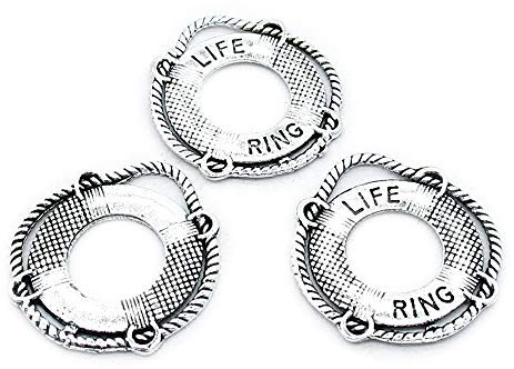 M8ZT4V Rettungsring / Rettungsring, Antik-Silber silberfarben antik-optik