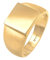 Kuzzoi Siegelring Herrenring vergoldet, Bandring massiv (11 mm) in 925 Sterling Silber, Goldener Biker Schmuck mit rechteckiger Oberfläche, Ring für Männer poliert, Ringgröße 64, 0607352420_64