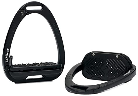 LeMieux Vector Balance Stirrup - Black - Aviation Grade Aluminium - Lightweight - Ergonomic Footplate