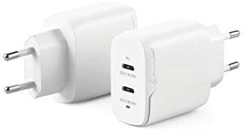 ALOGIC Dual USB C Wandladegerät 40W 2-Port Schnellladegerät mit GaN Fast Tech & dynamischer Leistungszuweisung,PD 3.0 Ladegerät für MacBook /M1 Mac, XPS, iPad Pro,iPhone 13/13 Pro/Max/13 Mini.