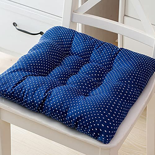 Chickwing Stuhlkissen mit Bändern 2er Set, Chickwin Sitzkissen Gefüllt Dekokissen Zierkissen Gartenkissen für Gartenstuhl, Küche oder Esszimmerstuhl Indoor und Outdoor (Blau,40x40cm)