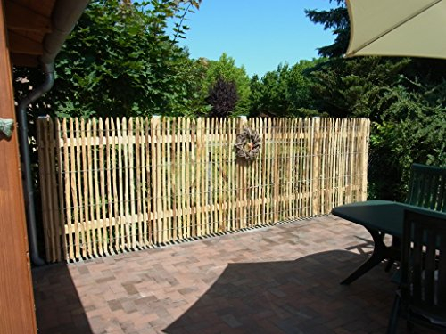 Gartenwelt Riegelsberger Premium Staketenzaun Komplettset aus Kastanie Kastanienzaun Rollzaun Lattenzaun Lattenabstand 2 cm | Zaunlänge 5 m | Höhe 150 cm