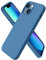 ORNARTO Compatible with iPhone 13 Mini Case, Slim Liquid Silicone 3 Layers Full Covered Soft Gel Rubber with Microfiber Case Cover 5.4 inch-Blue
