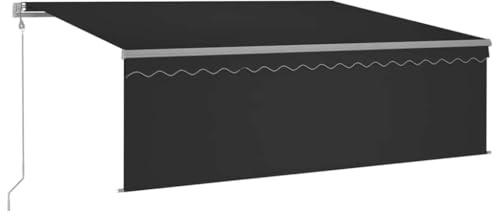vidaXL Gelenkarmmarkise Automatisch mit Jalousie Markise Sonnenmarkise Balkonmarkise Sonnenschutz Sichtschutz Terrasse Balkon Garten 4,5x3m Anthrazit