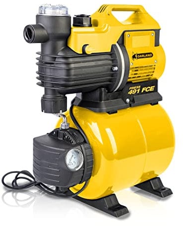 GARLAND PRESS 491FCE-V20 - Grupo de presión - Calderín con presostato. Bancada de resina, 1.300 W. Aspiración hasta 8 m, caudal máx. 4.500 l/h y altura máx. de impulsión 35 m. Salida 1.