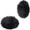 KINBOM 2 Stück Pelzhaar Pom Poms, Pferdeschwanz-Scrunchies Haargummis Scrunchies Haargummis aus Kunst-Kaninchenfell (Schwarz)