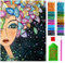 ARTULIO Diamond Painting Set - Fantasievoll gestaltetes Frauenporträt - 30x40 cm – 5D Diamant Painting Bilder, Diamond Paint