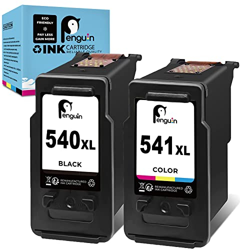 Penguin 540 XL 541 XL Druckerpatronen für Canon PG-540XL CL-541XL für Canon TS5150 MG2150 MG3650 MG4250 MX375 MX435 MG2100 MG3600 MG3100(1 Schwarz 1 Farbe) Wiederaufbereitete Patrone