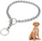 Carreuty Metal Dog Chain Collar, Durable Thick Choke Collar for Pet Outdoor Training Walking, Puppy Adjustable Chain Collar Silver Metal Necklace - M Length 55cm Diameter 3.0mm