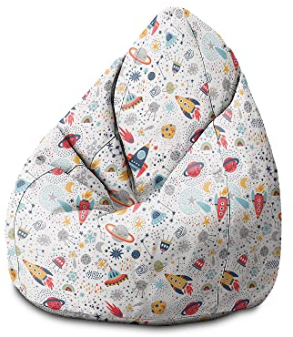 DreamRoots Sitzsack für Kinder mit Füllung - Bodenkissen und Bean Bag 70 x 70 x 105 cm - Bubibag für Kinderzimmer - Sitzkissen Boden