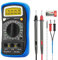 WapoRich Digital Multimeter TRMS 2000 Zählt Manuelle Bereichsmessung AC/DC Spannung Amp Ohm Volt, Temperatur Kontinuität Transistor Diode Voltmeter Stromzähler Tester