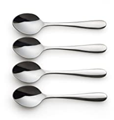 Casa Mesa 4 Piece Teaspoon Set - Dinnerware, Tableware, Silverware Utensils - Stainless Steel