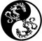 JHUNG GA YEI Chinesischer Feng Shui Drache aus Metall, Wandskulptur, Yin Yang Dekor, abstrakte Wandkunst als Geschenk, Wandbehang für Zuhause, Büro, Badezimmer, Wohnzimmer, Garten, Outdoor, Bauernhaus