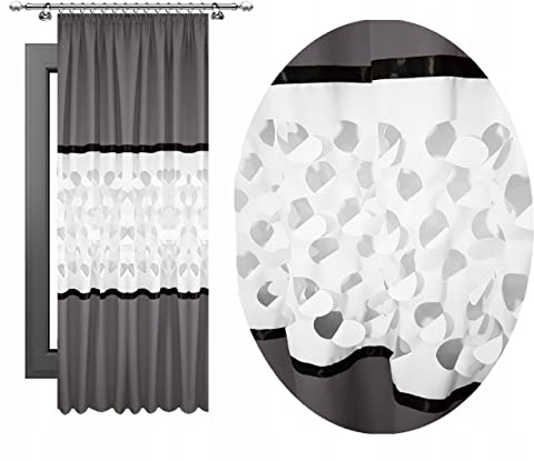 Capability- Durchbrochene Gardinen |Moderne Gardine, lasergeschnittene Gardinen |Gardinen mit Ösen| fertig konfektionierte, Dicke, Matte Gardine 3D-Effekt| 2 Stück 140x250, Grau