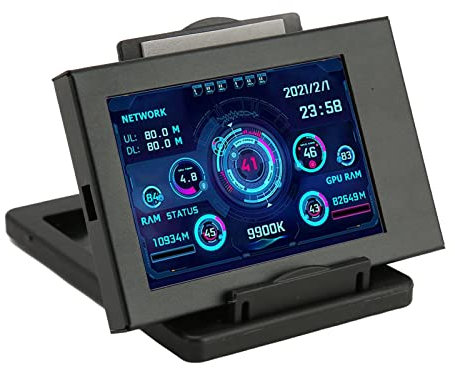 Dpofirs 3,5 Zoll IPS Computer Temperaturmonitor, PC CPU Datenmonitor für GPU RAM Zeitwetter, Themen Editor Dimmbar, für RasPi, für Linux und für Win System
