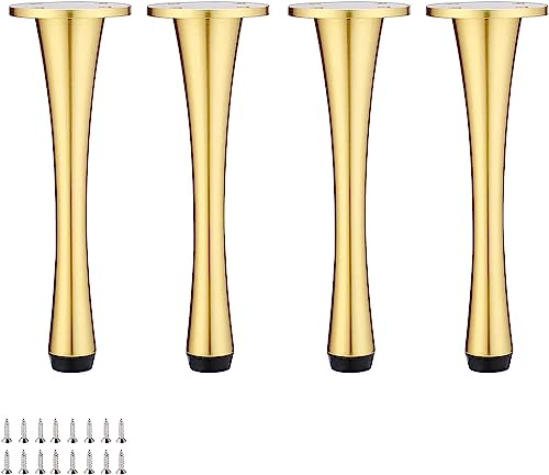 Möbelbeine, Tischbeine, verstellbare Stangenbeine, Stützbeine, 4-fach verstellbare Metallmöbelbeine, Messing-Tischbeine, Schrankfüße, DIY-Sofa-Ersatzstützbeine, mit Schrauben, Gold (20 cm (7,9 Zoll))
