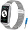 MIJOBS Armband Kompatibel mit Honor Band 7 Armbänder Smartwatch Zubehör Edelstahl Metallbänder für Honor Band 6/7, Huawei Band 6/6Pro