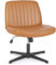 DUMOS Bürostuhl Ohne Armlehne Gehoben und Bequemes PU-Leder Criss Cross Chair mit Verbreitertem Sitzkissen Schneidersitz Stuhl Geeignet für Büros Schlafzimmer und Wohnzimmer